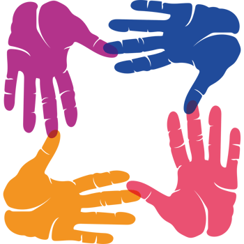 handprint paint color friendship isolated icon png
