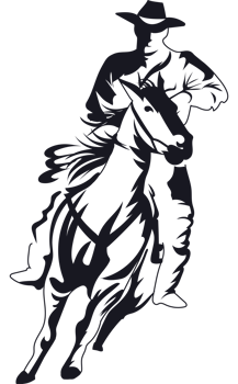 A silhouette of a cowboy riding a horse png