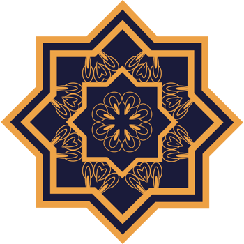 An islamic design in blue and gold png
