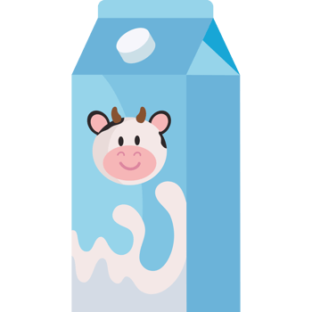 Cartoon cow in milk carton png