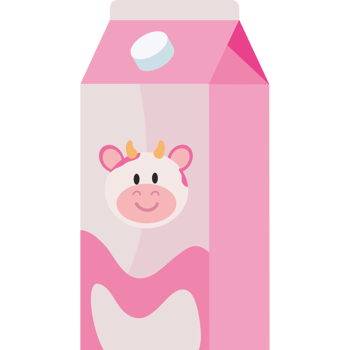 Cartoon milk carton with cow face png