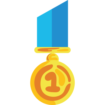 A medal with a blue ribbon on it png