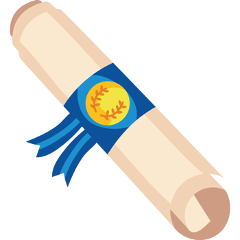 A diploma with a baseball on it png