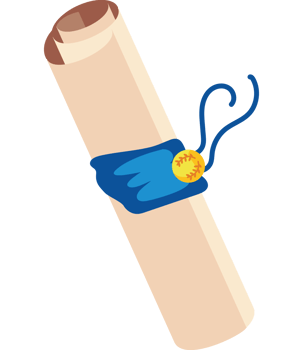 A diploma with a blue ribbon and a gold medal png