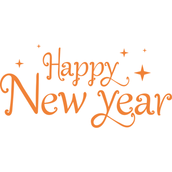 happy new year lettering isolated illustration png
