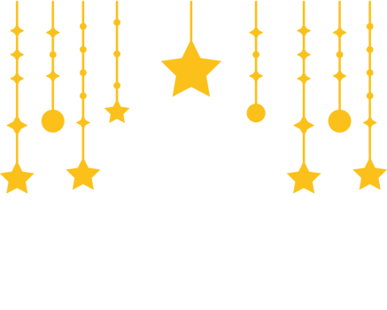 Gold stars hanging from a black background png