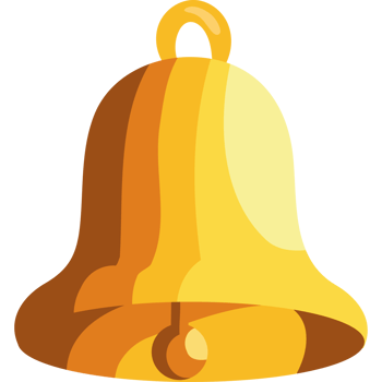 A golden bell icon isolated png