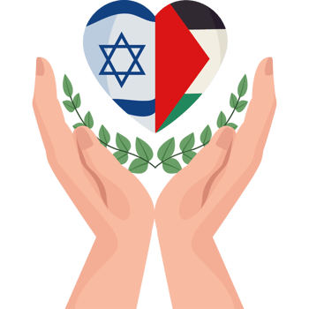 Israel and palestine flag heart png