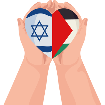 Israel and palestine - a heart shaped peace png