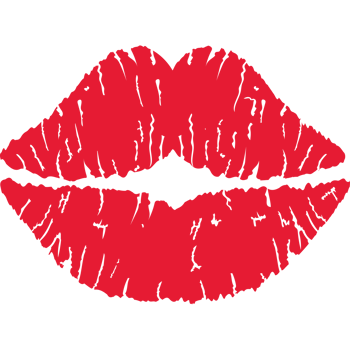 A red lipstick kiss on a black background png