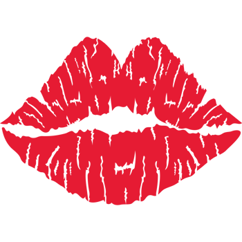 A red lipstick kiss on a black background png
