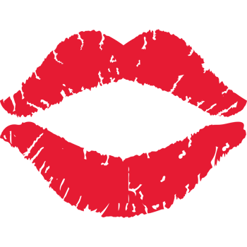 A red lipstick kiss icon isolated png