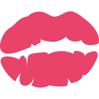 A pink lips with a black background png