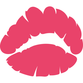 A pink lips kiss mark icon isolated png