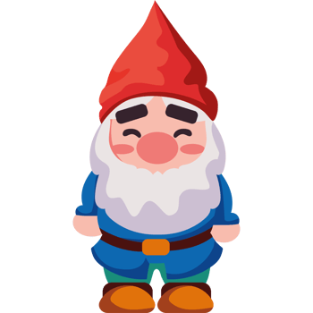 Gnome with a red hat and blue pants illustration isolated png
