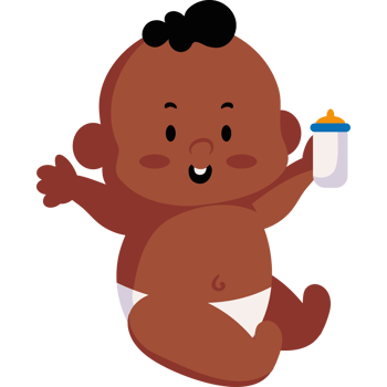Baby holding a bottle clipart png