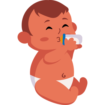 Baby drinking milk clipart png
