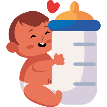 Baby bottle sticker png