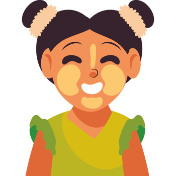 A girl with a smile on her face png
