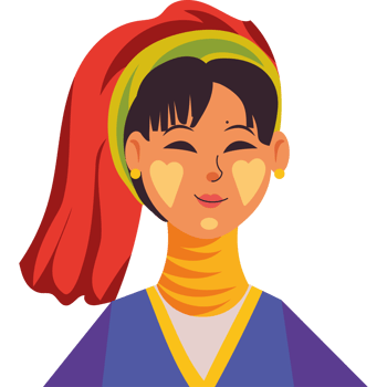 A woman in traditional clothing with a red headband png
