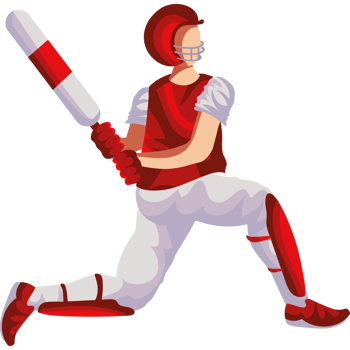 Baseball player with bat and ball png
