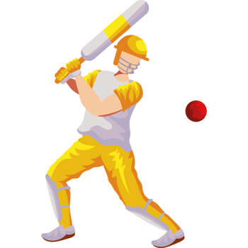 cricket player illustration isolated design png