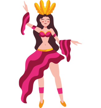 A cartoon woman in a pink dress and crown png