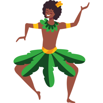 A cartoon character in a green dress dancing png