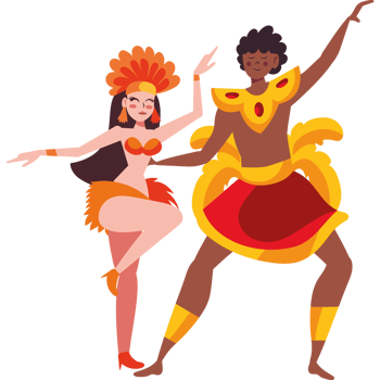 Carnival dance couple illustration png