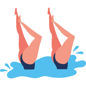 Two women in swimsuits are doing a flip in the water png