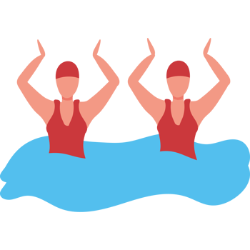 Two women in swimsuits are swimming in the water png