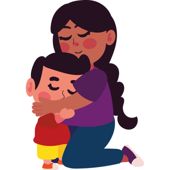 A woman hugging a child png