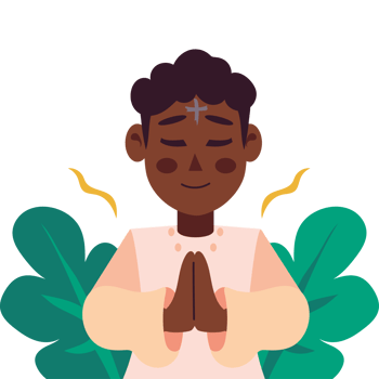 An illustration of a black man praying png