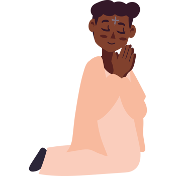 An illustration of a black man praying png