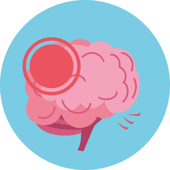 Brain with red dot on it png