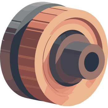 A wheel with a black center and brown outer ring png