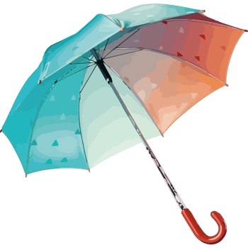Yellow umbrella symbolizes safety in rainy weather isolated png