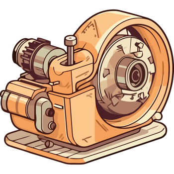 A cartoon machine with a wheel on top png