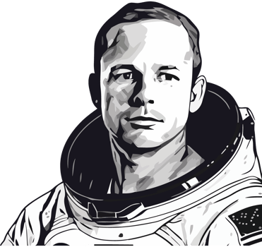 An illustration of an astronaut in space png