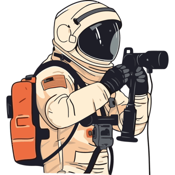 Astronaut with camera illustration png