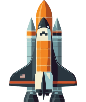 Futuristic spaceship through galaxy, symbolizing progress isolated png