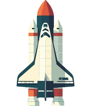 Modern spaceship transport vehicle icon isolated png