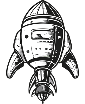 Futuristic spaceship flying through galaxy isolated png