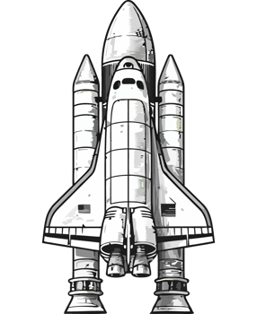 Futuristic spaceship taking off into space adventure isolated png