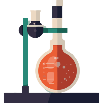 A flat illustration of a laboratory flask png
