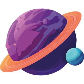 purple space outer saturn planet icon isolated png