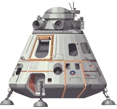 gray space capsule transport technology isolated png