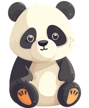 A cheerful panda sitting teddy bear isolated png