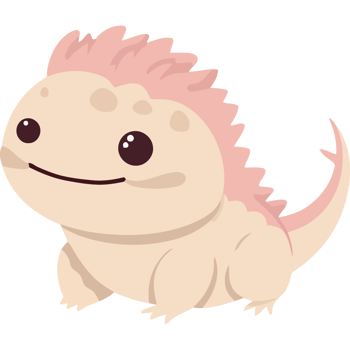 A cute little lizard with pink hair png