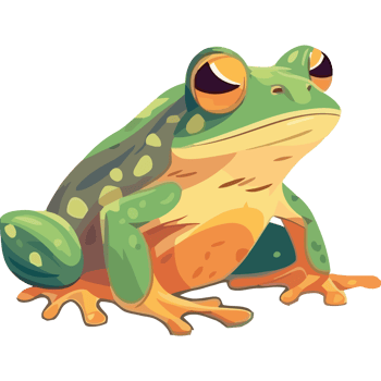 A cute toad sitting on a leaf isolated png